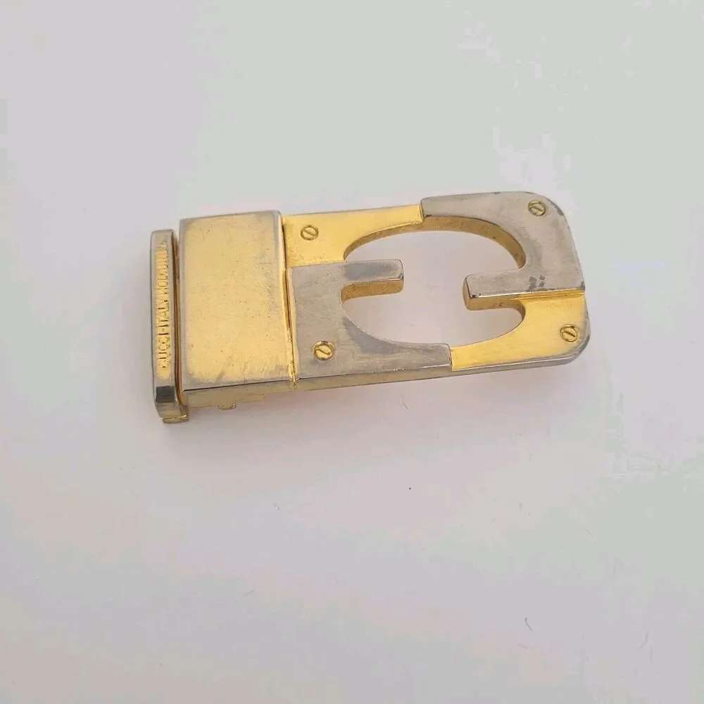 Gucci‎ Vintage Belt Buckle Gold Silver Tone